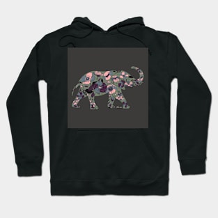 Floral Elephant Silhouette - Muted Greens Hoodie